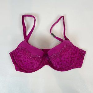 NWOT Victoria's Secret Bra Body by Victoria Lined Demi 32D Pink Lace B96